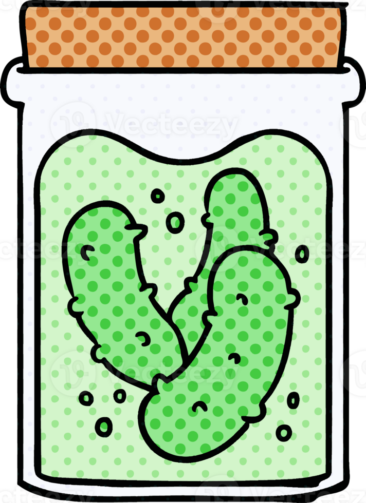 hand drawn cartoon doodle jar of pickled gherkins png