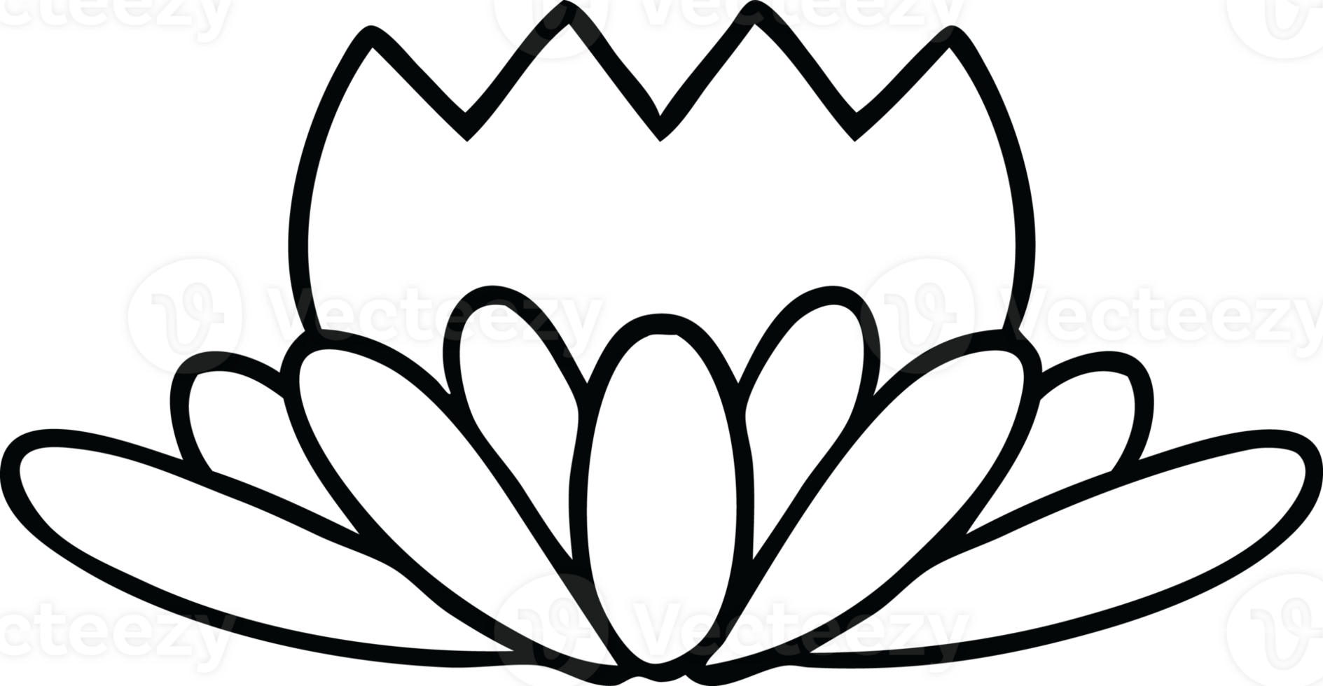 line drawing cartoon of a flower png
