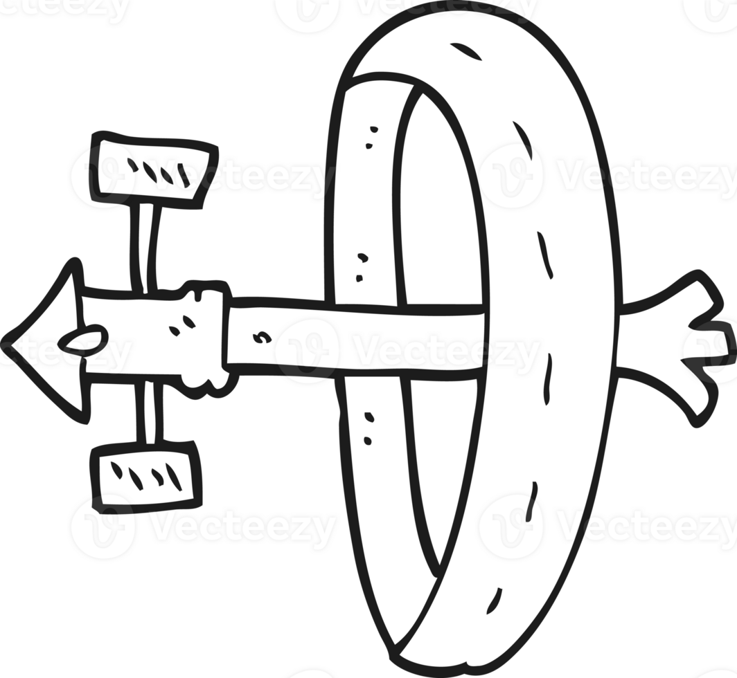 hand drawn black and white cartoon space station png