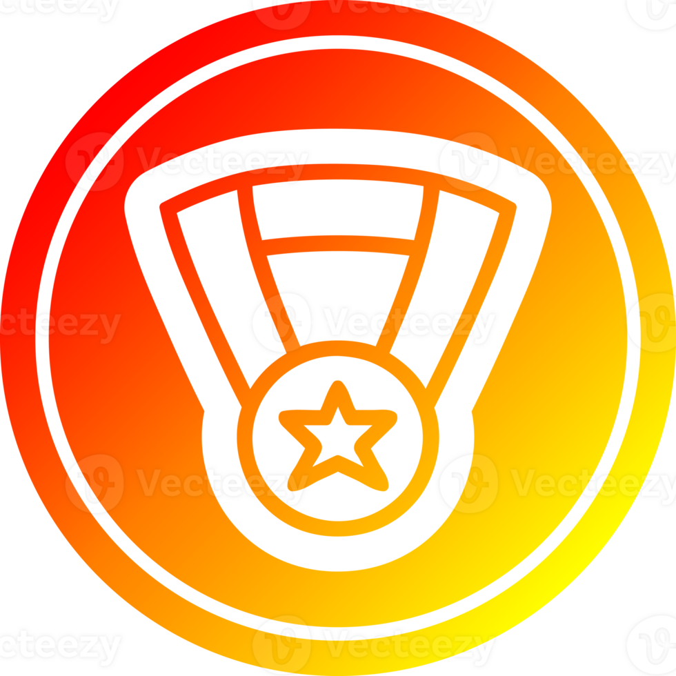 medal award icon with warm gradient finish png