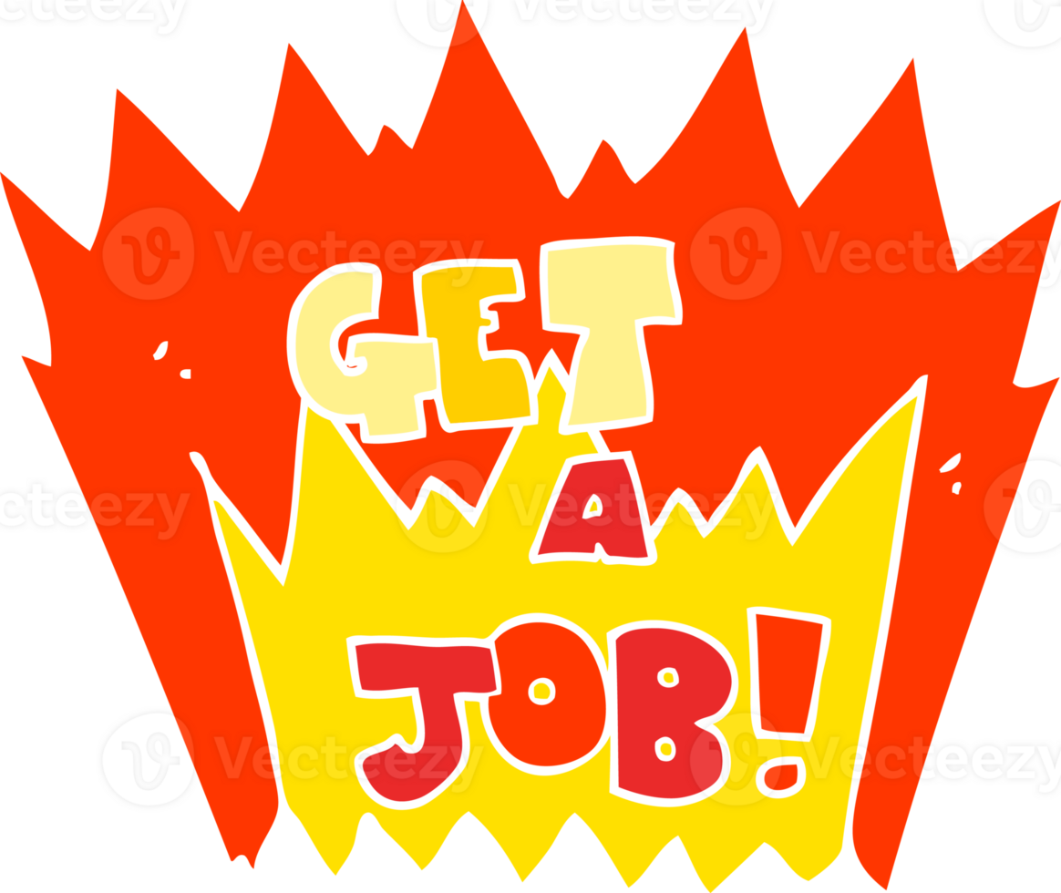 flat color illustration of Get A Job symbol png