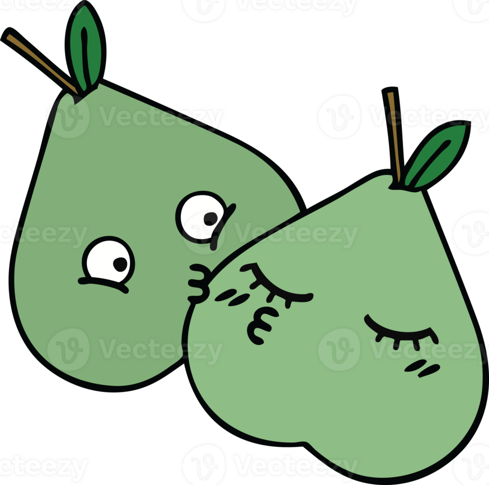 cute cartoon of a green pear png