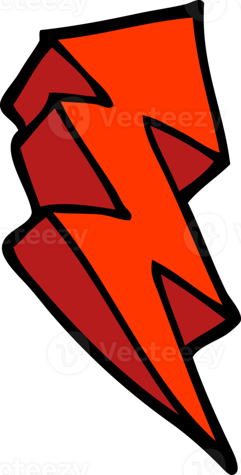 cartoon doodle lightning bolt symbol png
