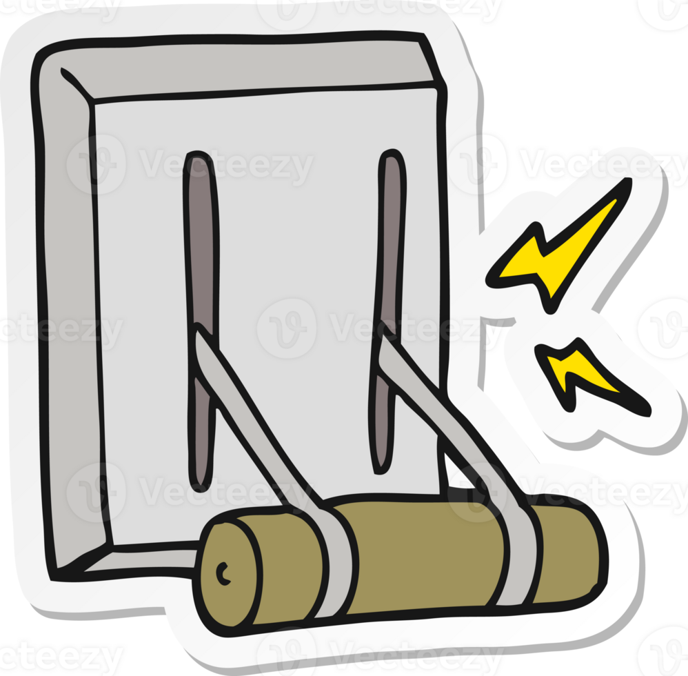 sticker of a cartoon electrical switch png