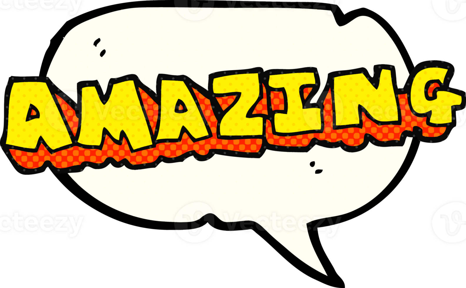 hand drawn comic book speech bubble cartoon amazing word png