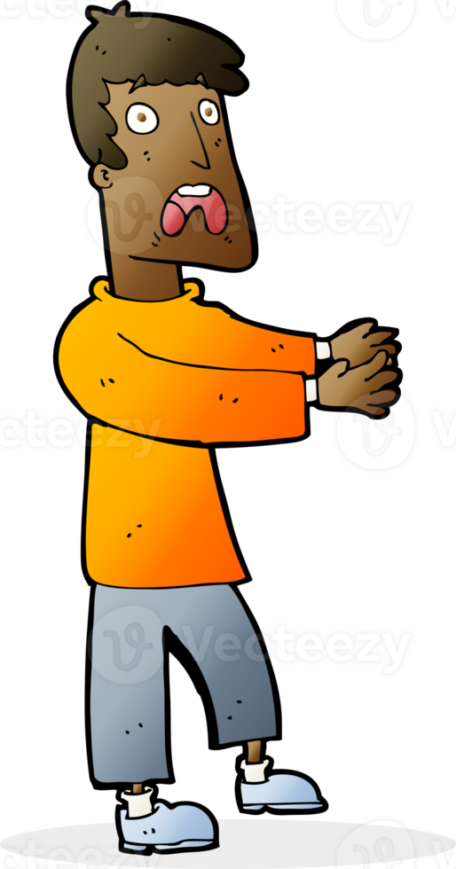 cartoon terrified man png
