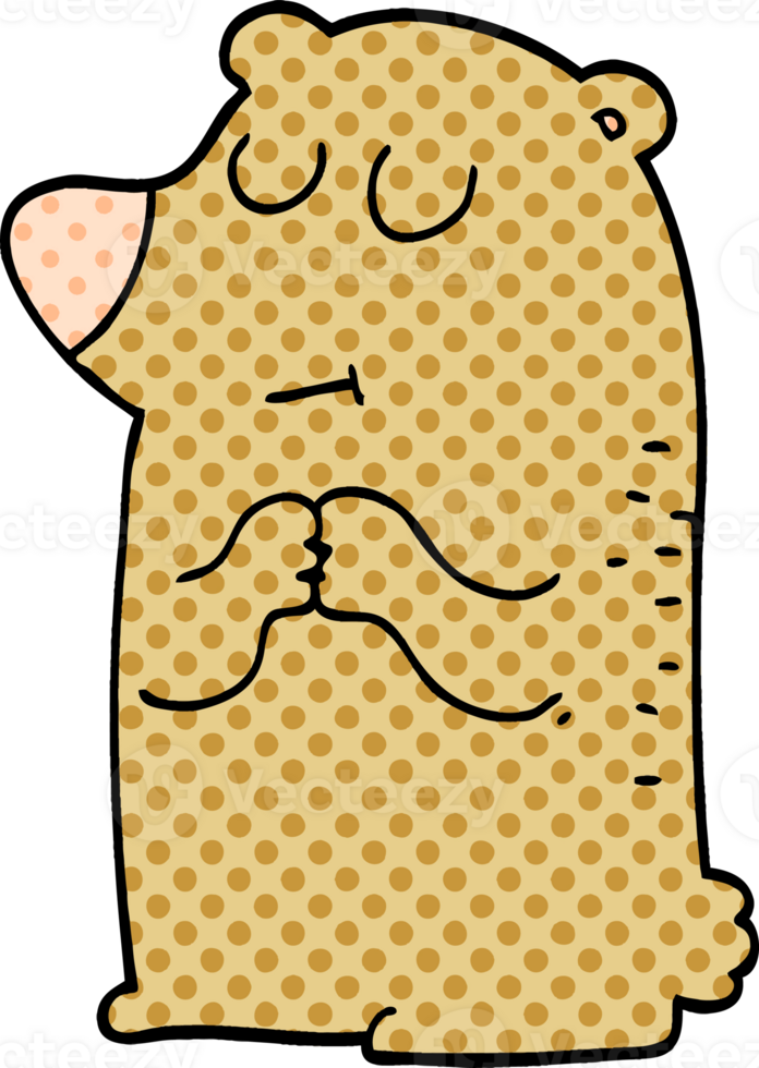 cartoon doodle shy bear png