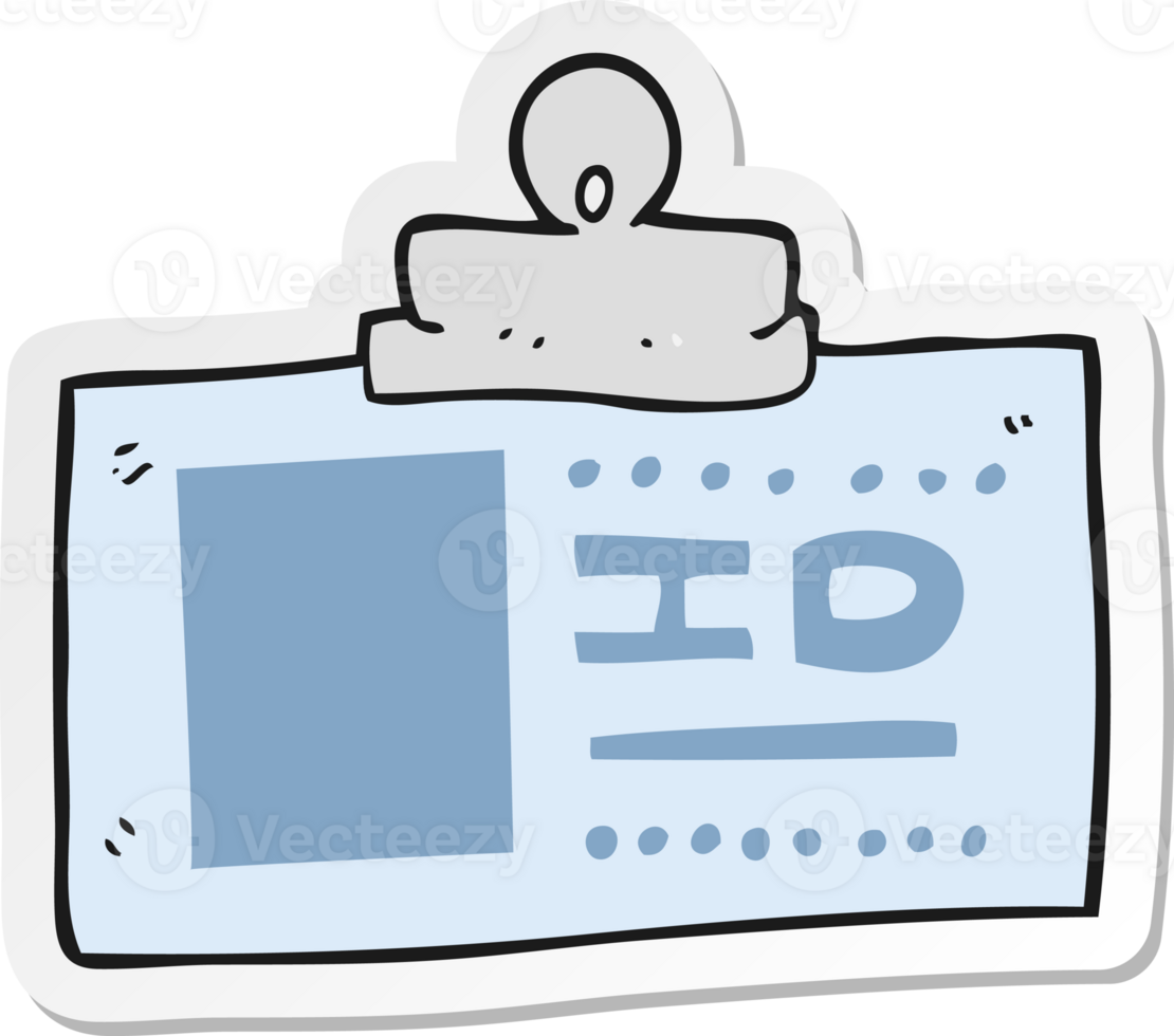 sticker of a cartoon ID badge png