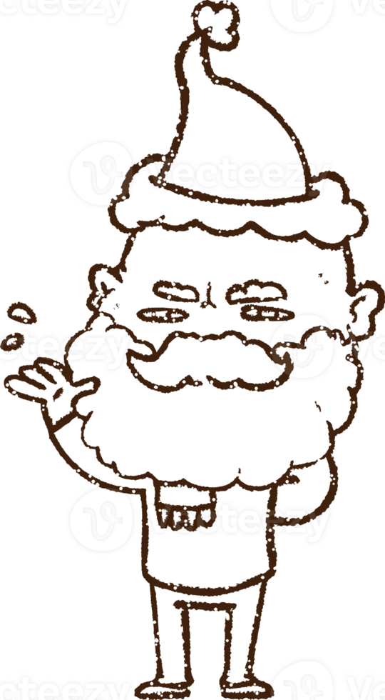 Christmas Man Charcoal Drawing png