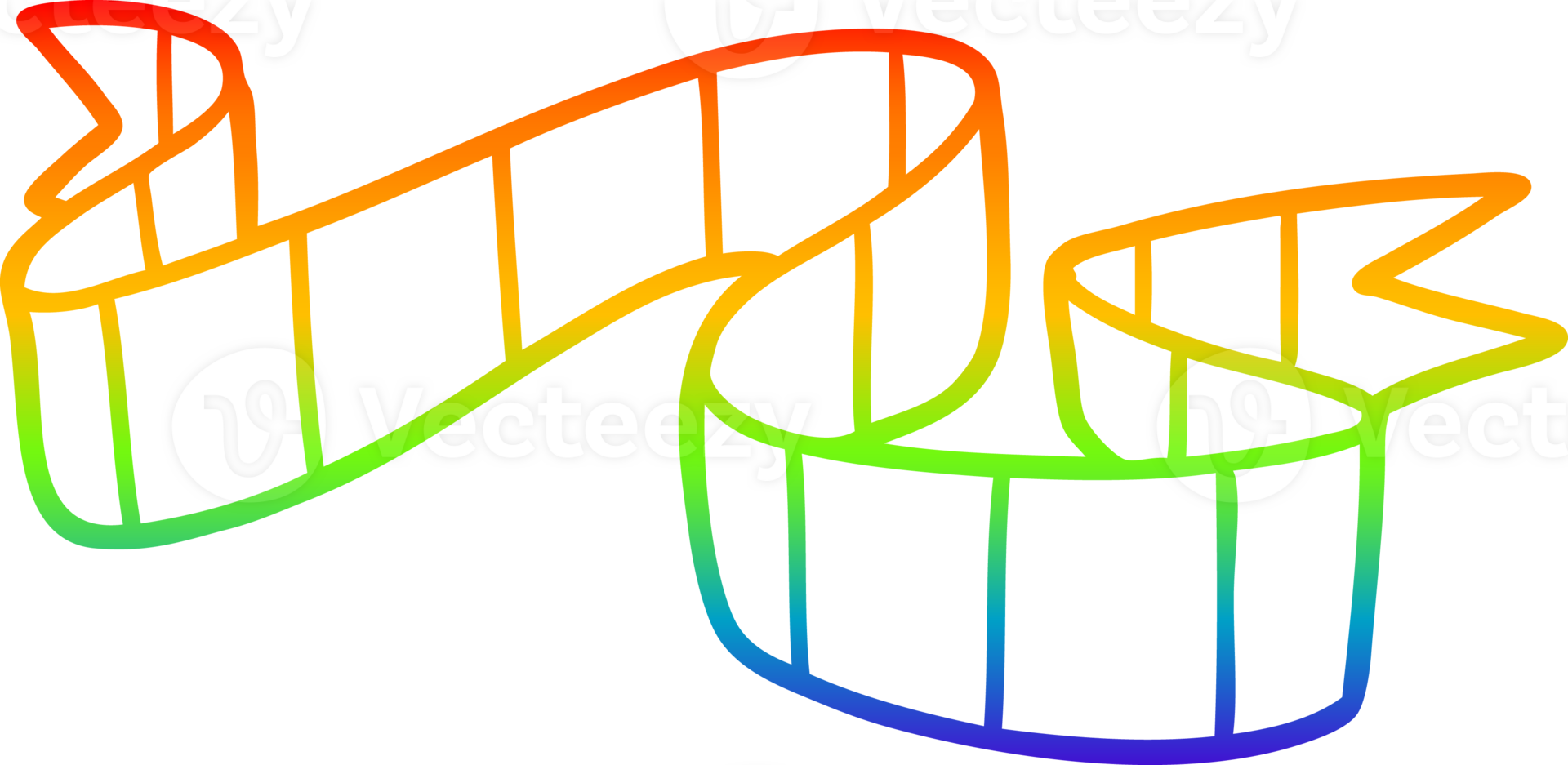 rainbow gradient line drawing of a cartoon decorative scroll png