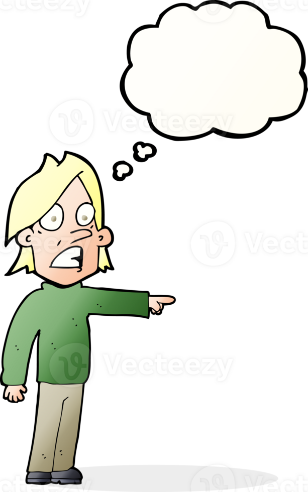 cartoon surprised man with thought bubble png