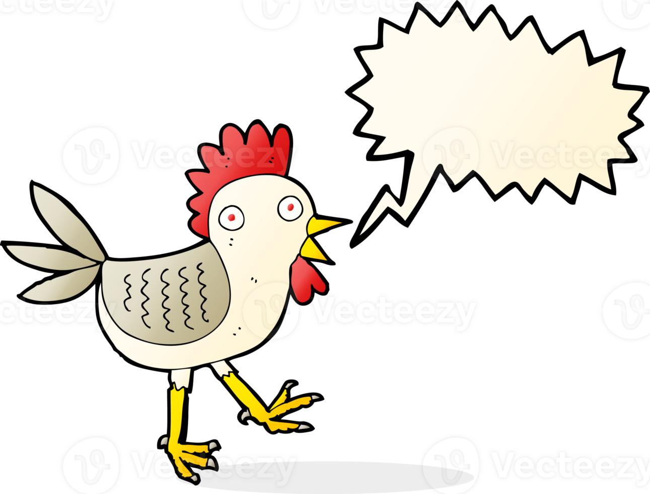 funny cartoon chicken with speech bubble png