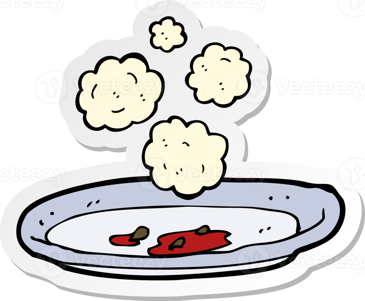 sticker of a cartoon empty plate png