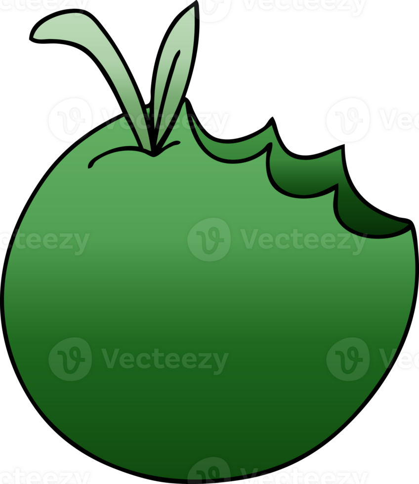 gradient shaded quirky cartoon apple png