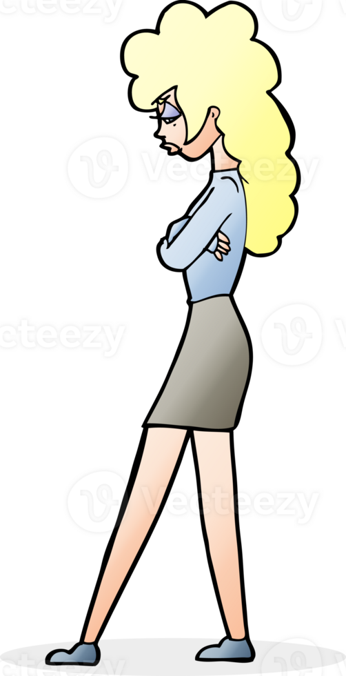 cartoon annoyed woman png