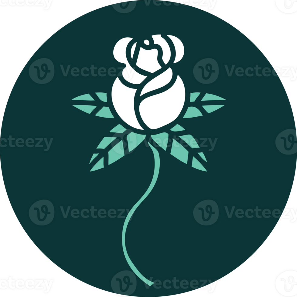 iconic tattoo style image of a flower png