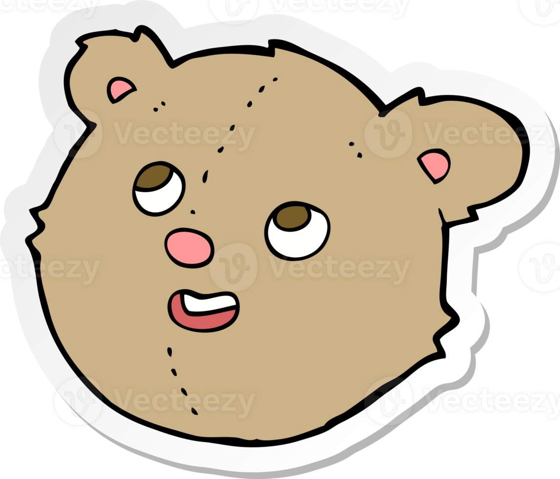 sticker of a cartoon teddy bear head png