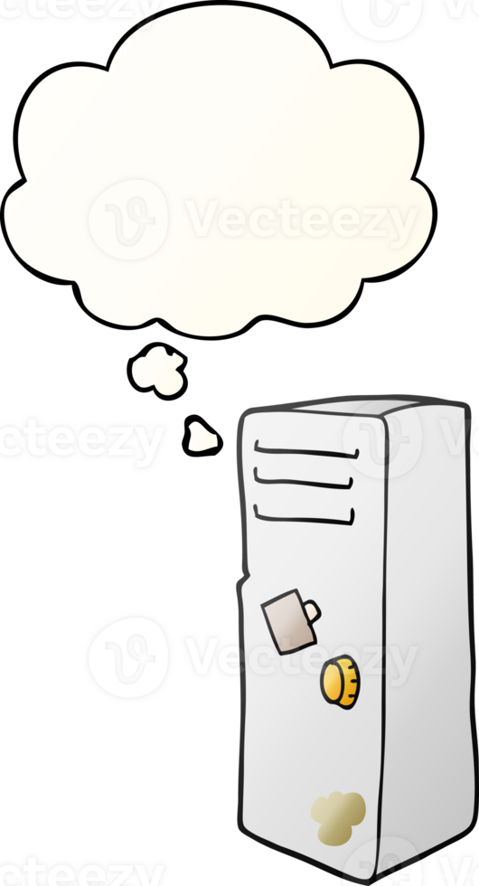 cartoon locker with thought bubble in smooth gradient style png