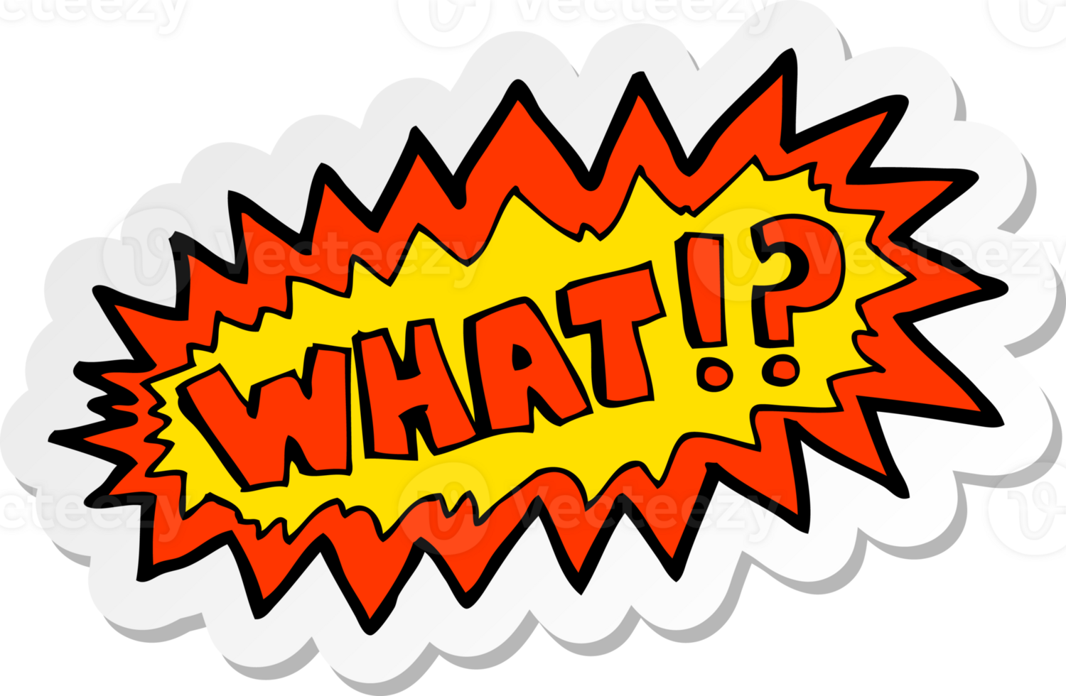 sticker of a cartoon shout what png