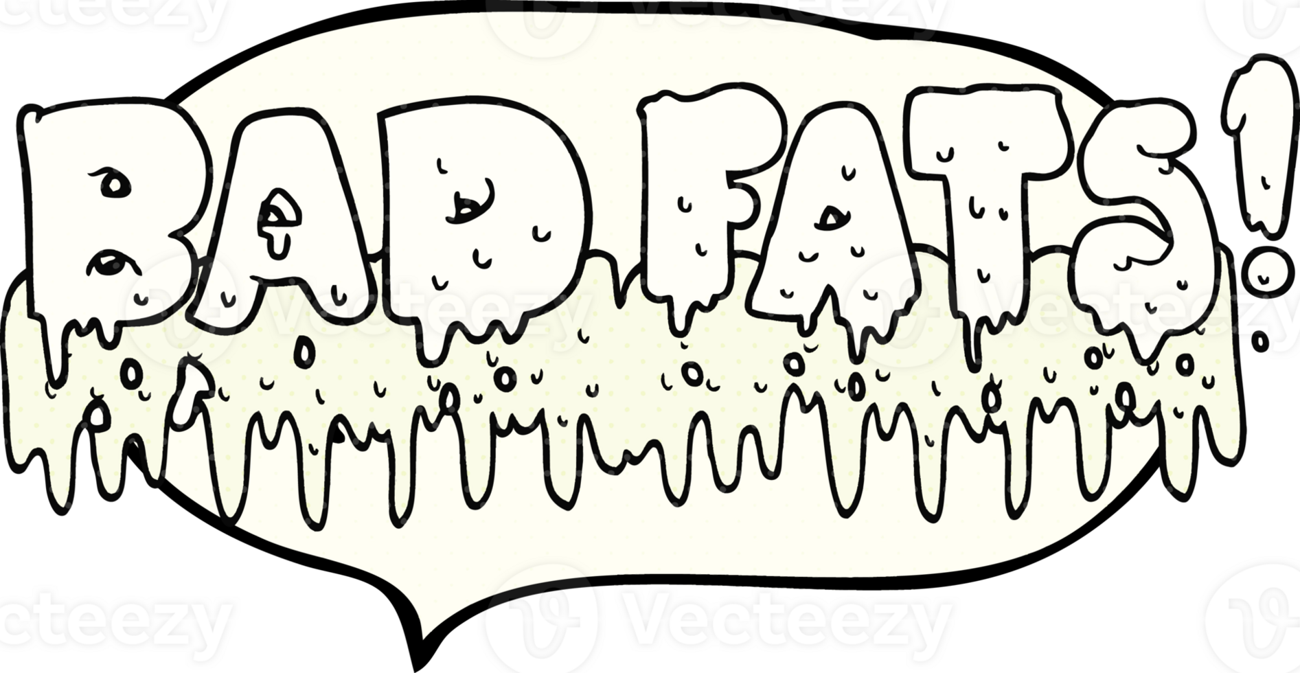 hand drawn comic book speech bubble cartoon bad fats png