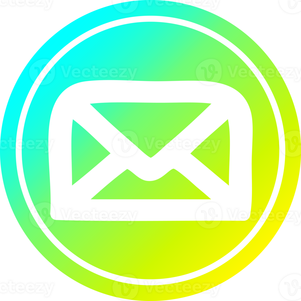 envelope letter circular icon with cool gradient finish png