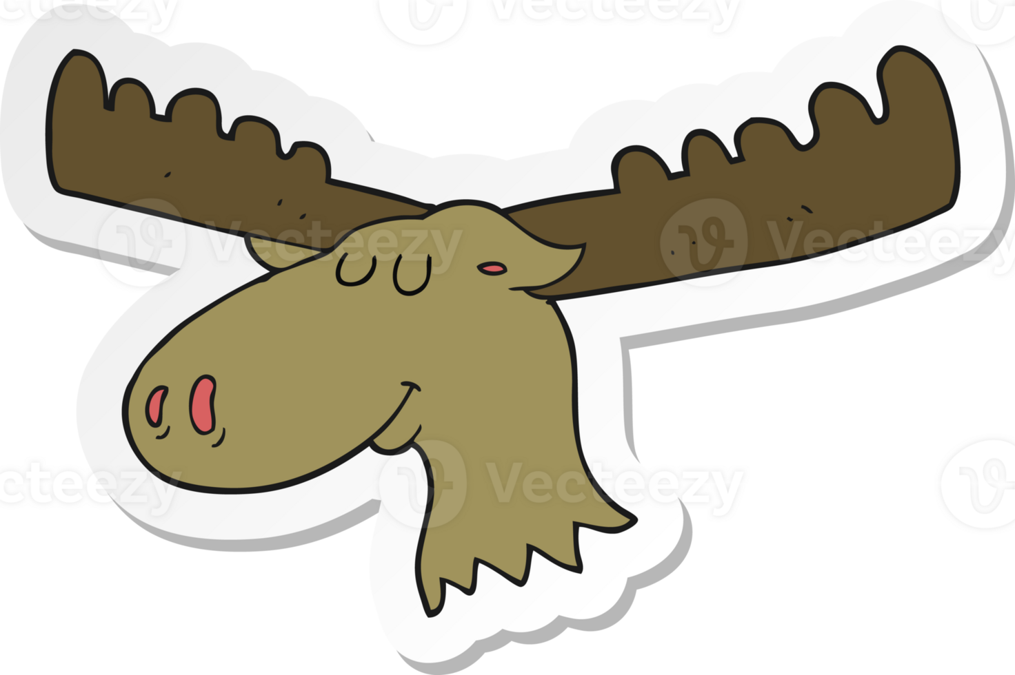 klistermärke av en tecknad älg png