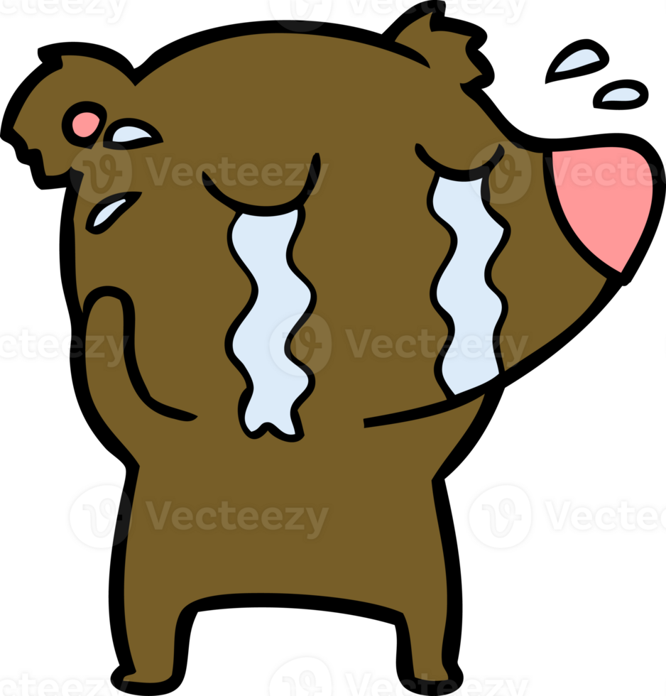 cartoon crying bear png