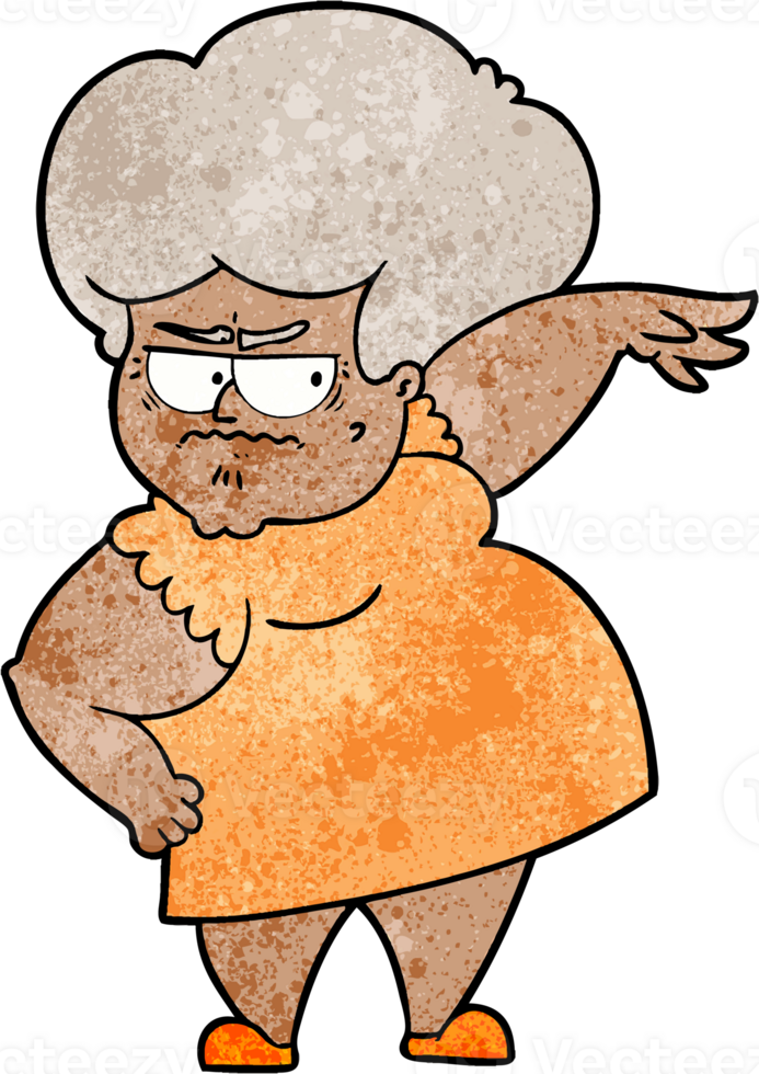 cartoon angry old woman png