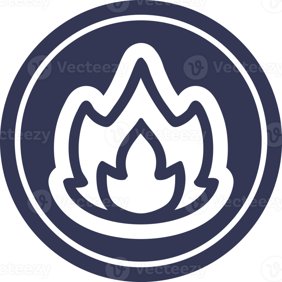 simple flame circular icon symbol png
