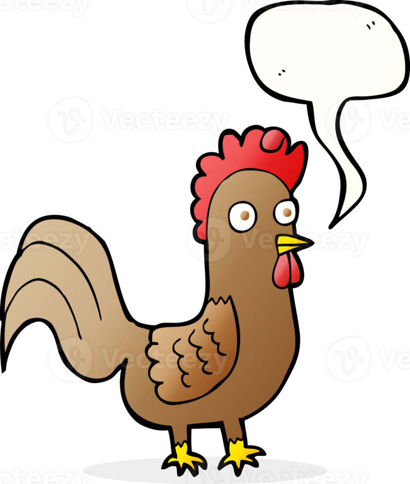 cartoon rooster with speech bubble png