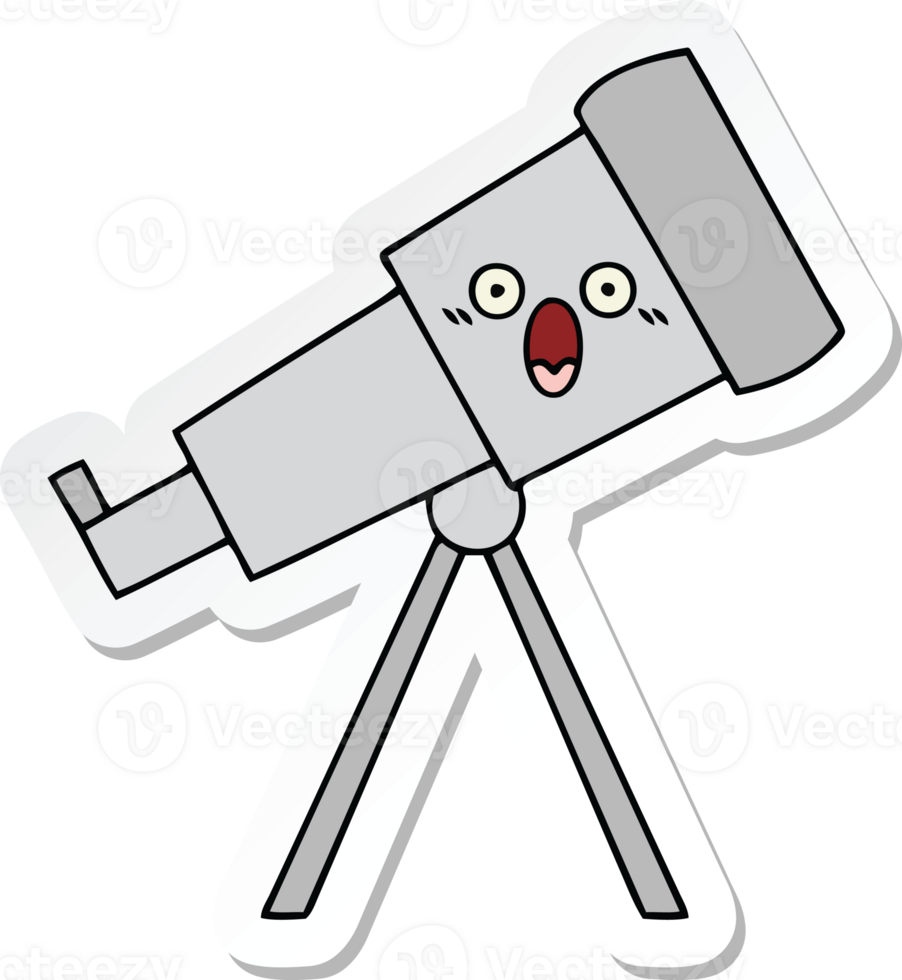 sticker of a cute cartoon telescope png