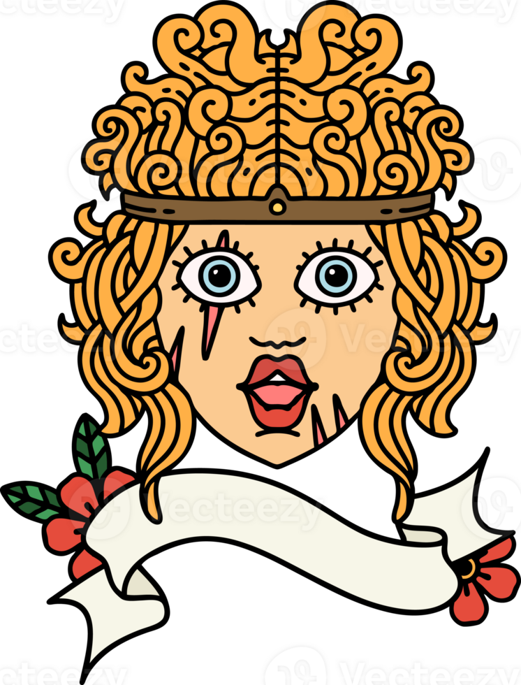 Retro Tattoo Style human barbarian character png