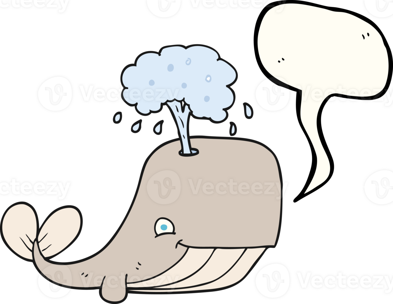 hand drawn speech bubble cartoon whale spouting water png