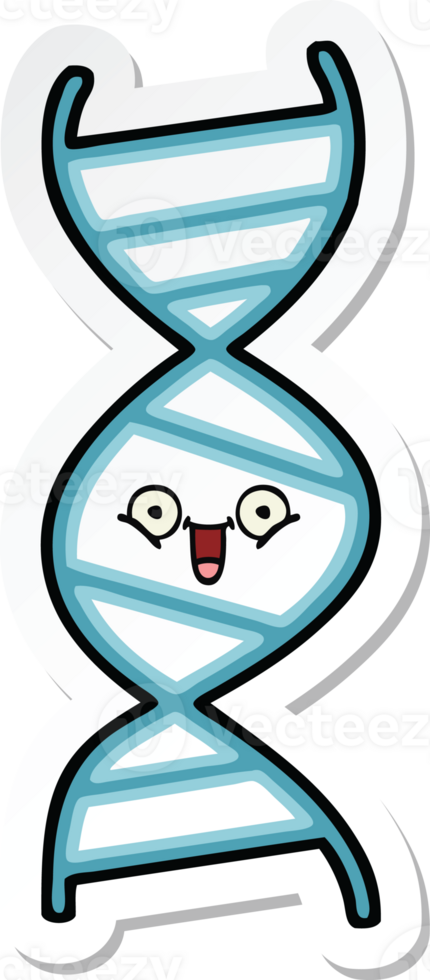 sticker of a cute cartoon DNA strand png