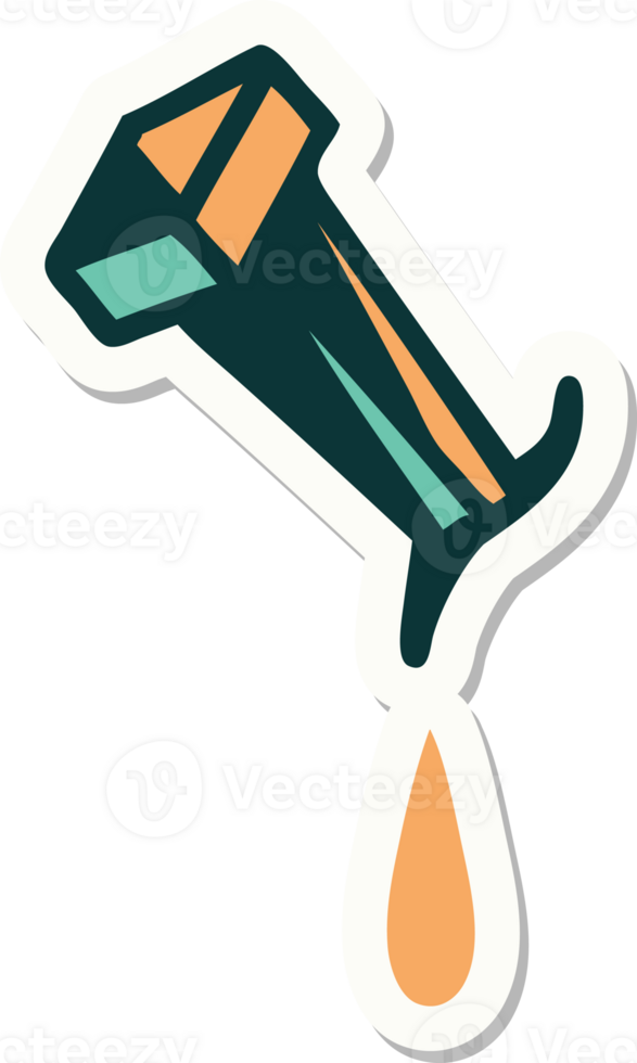 sticker of tattoo in traditional style of iron nail png