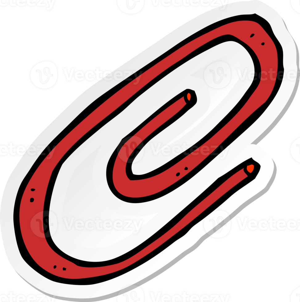 sticker of a cartoon paperclip png
