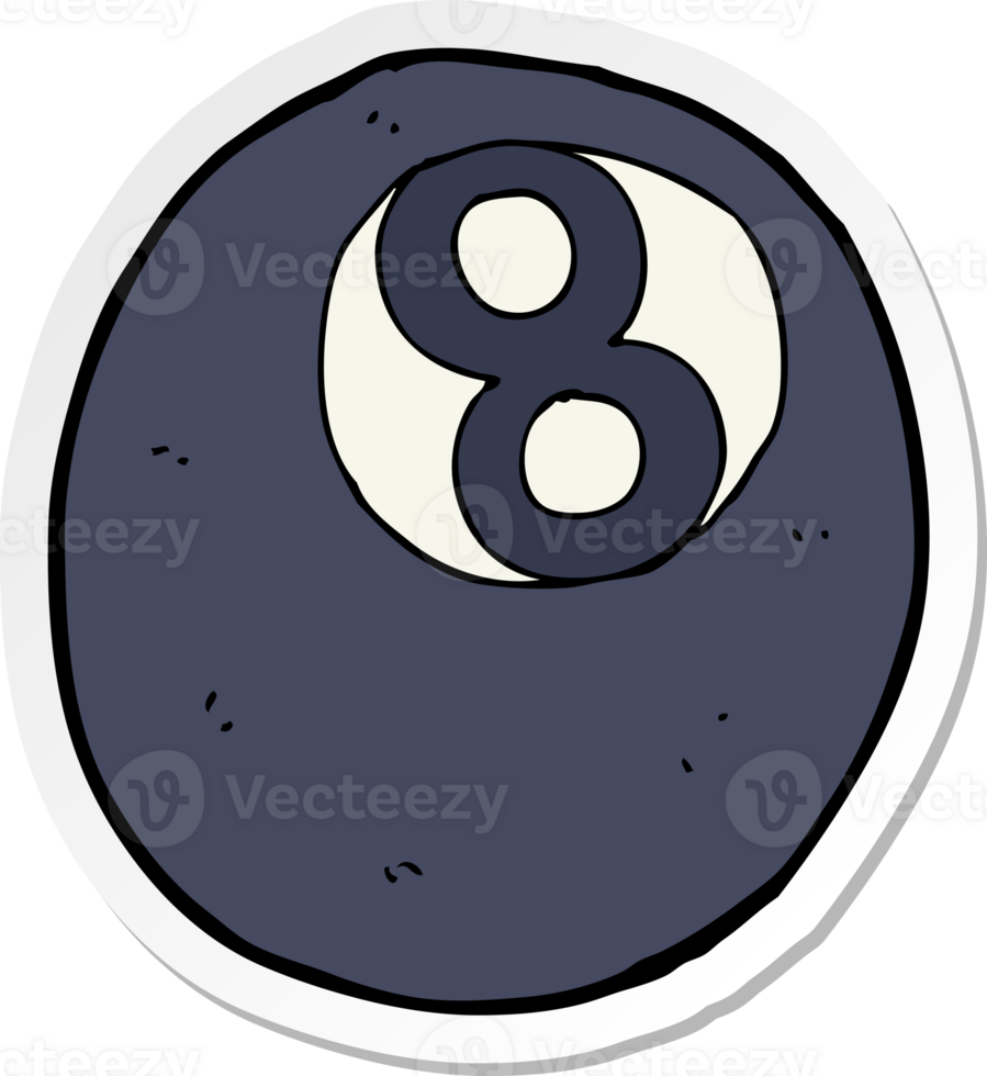 sticker of a cartoon eight ball png