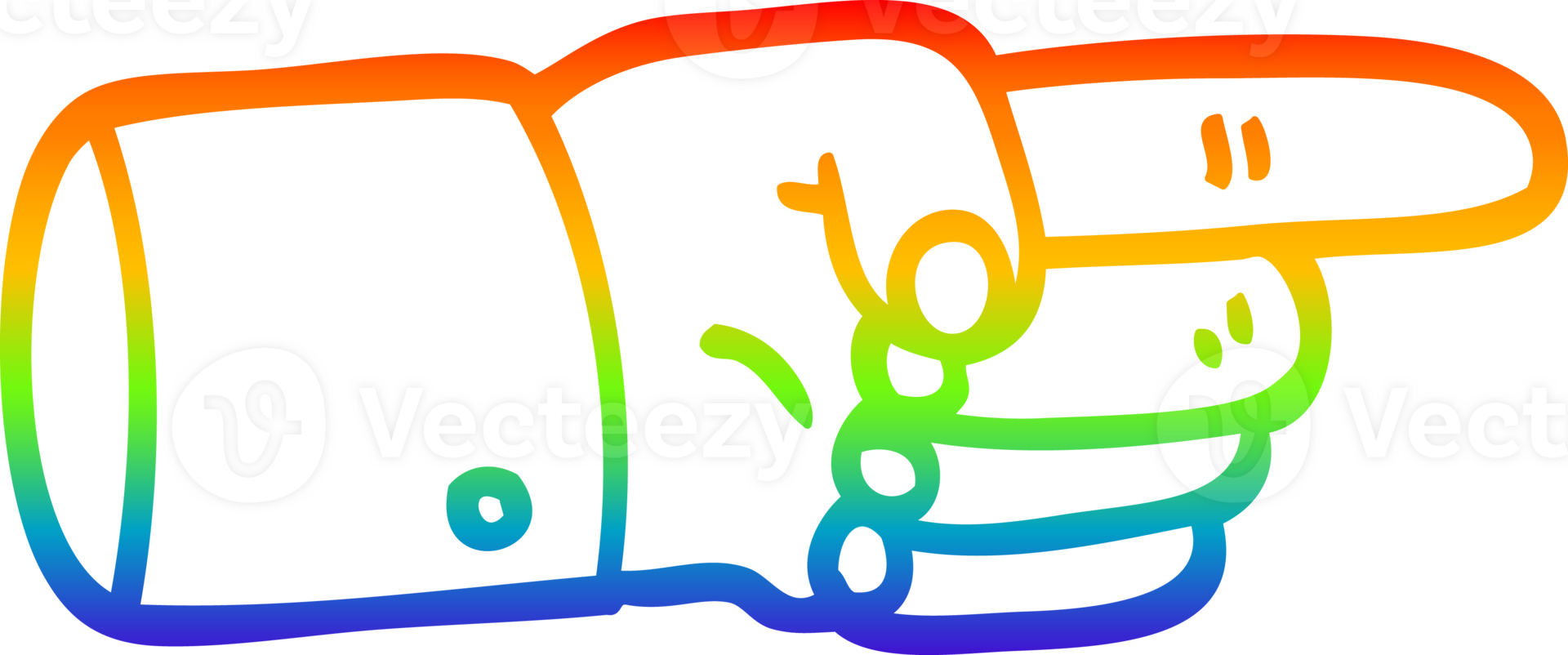 rainbow gradient line drawing of a pointing hand symbol png