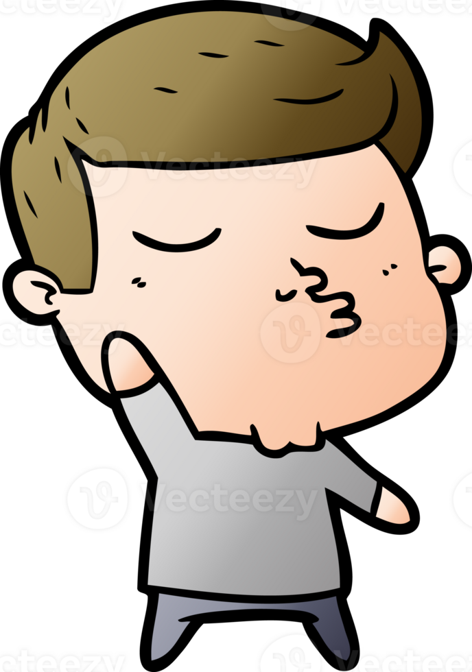 cartoon model guy pouting png