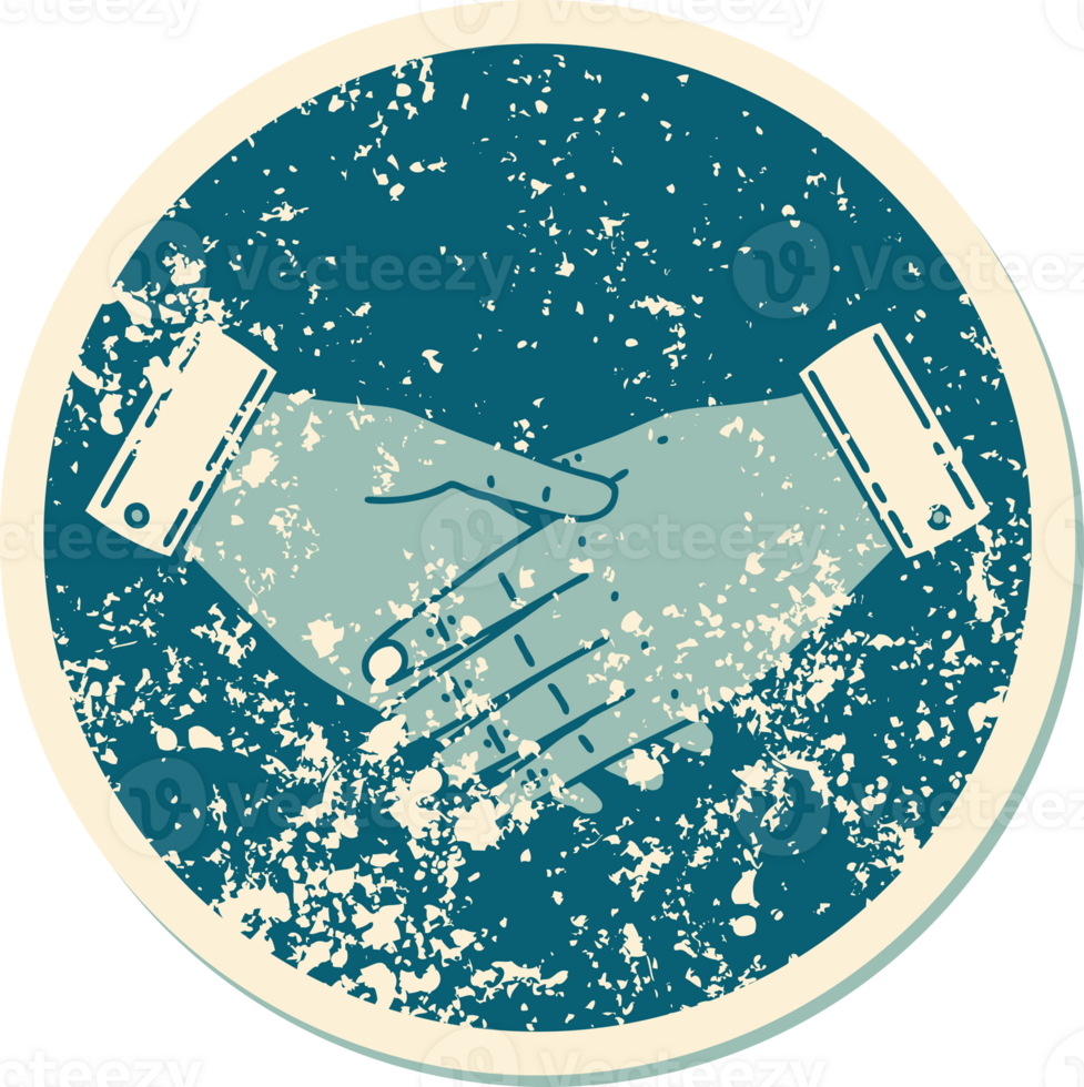 iconic distressed sticker tattoo style image of a pair of hands png