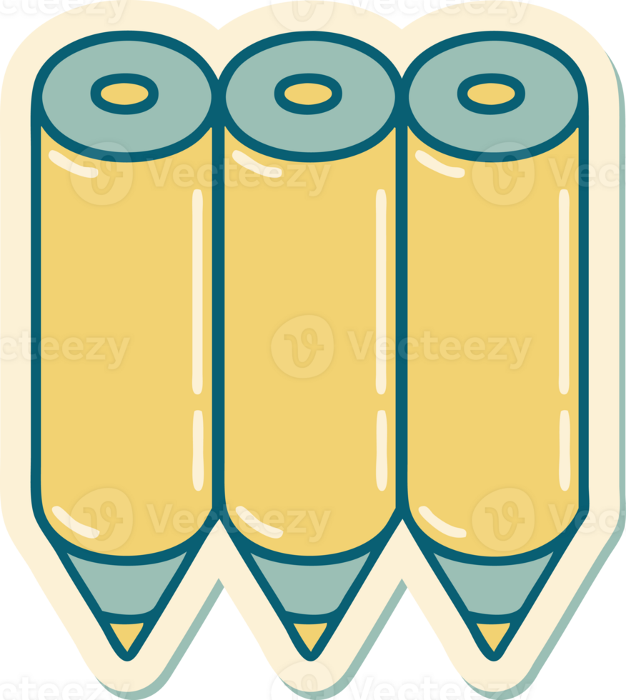 sticker of tattoo in traditional style of a coloring pencils png