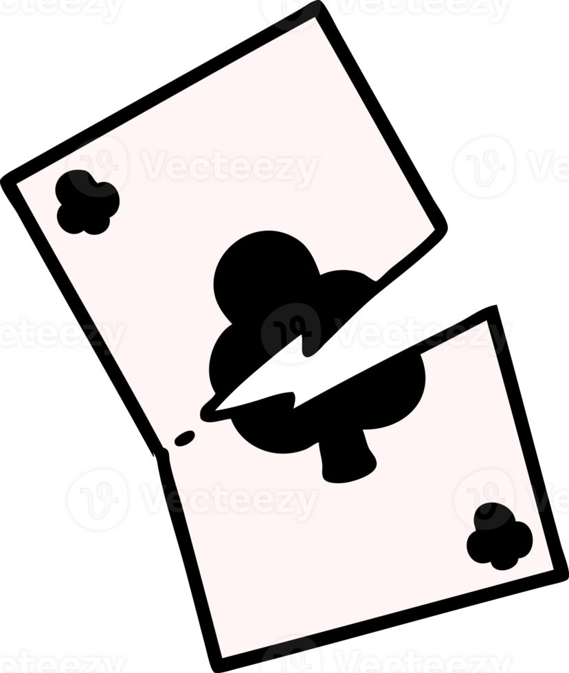 tattoo in traditional style of a torn card png