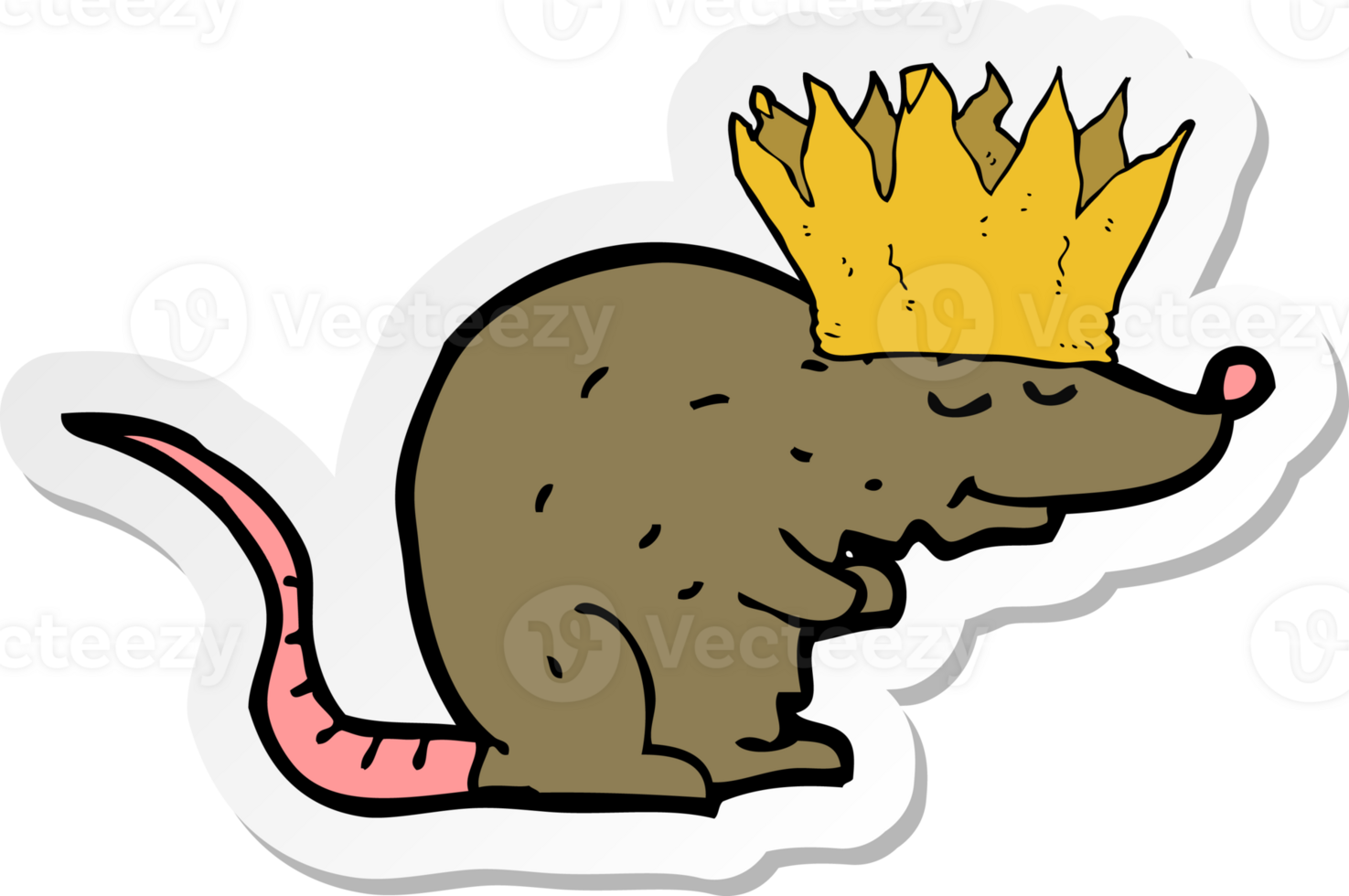 sticker of a king rat cartoon png