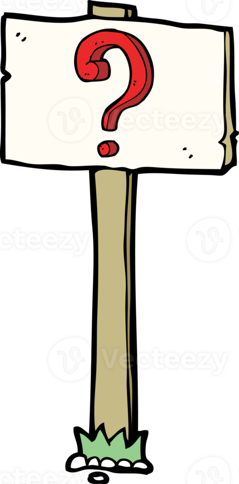 cartoon signpost with question mark png