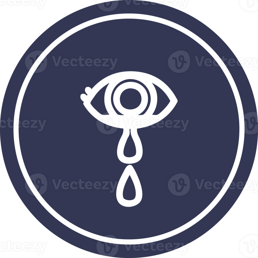 crying eye circular icon symbol png