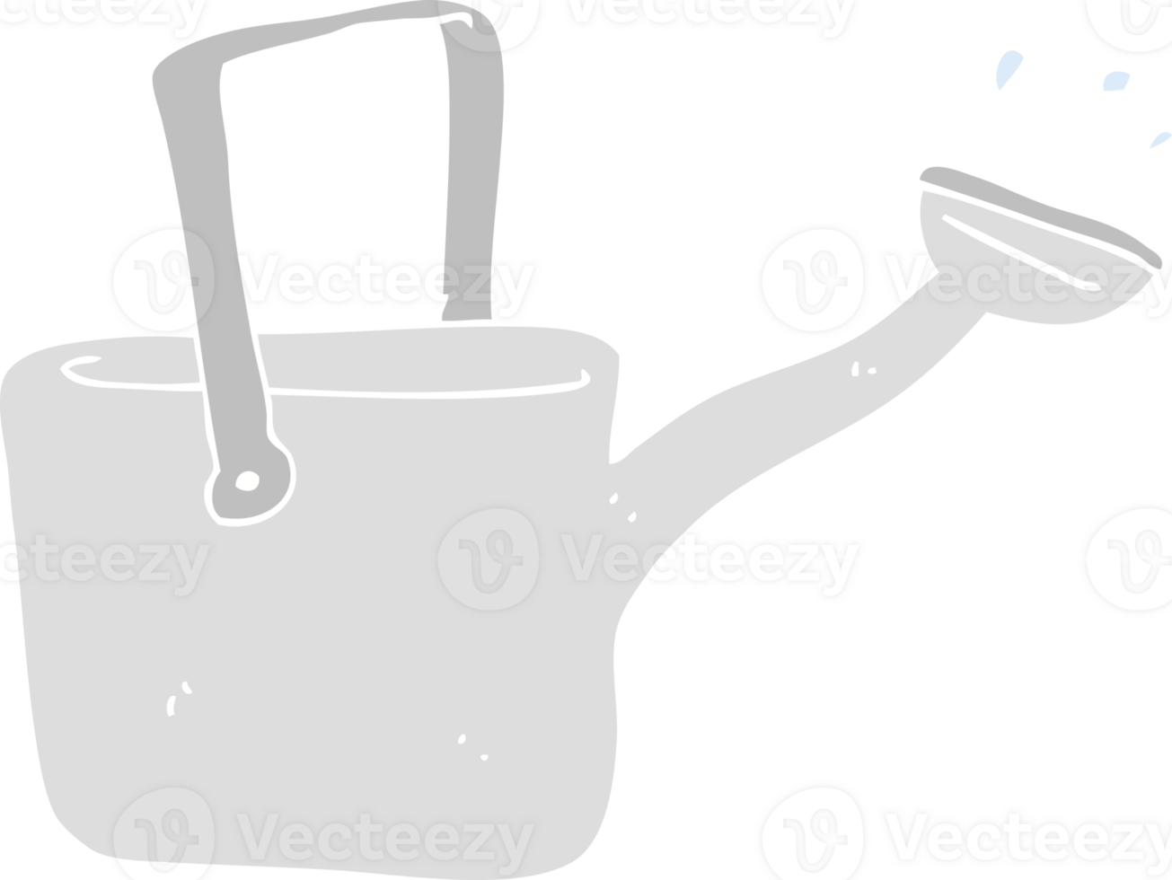 flat color illustration of watering can png