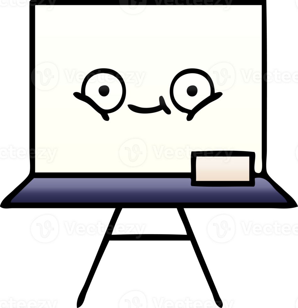 gradient shaded cartoon of a white board png