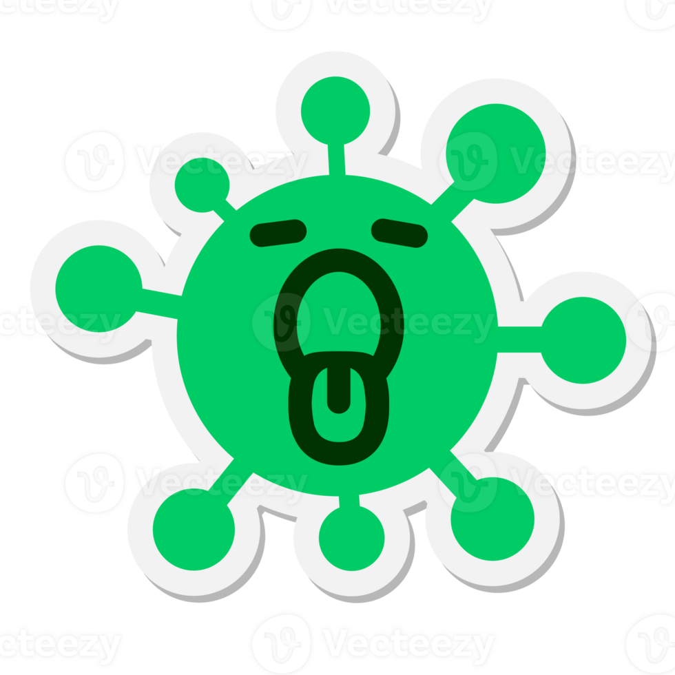 geeuwen moe virus sticker png