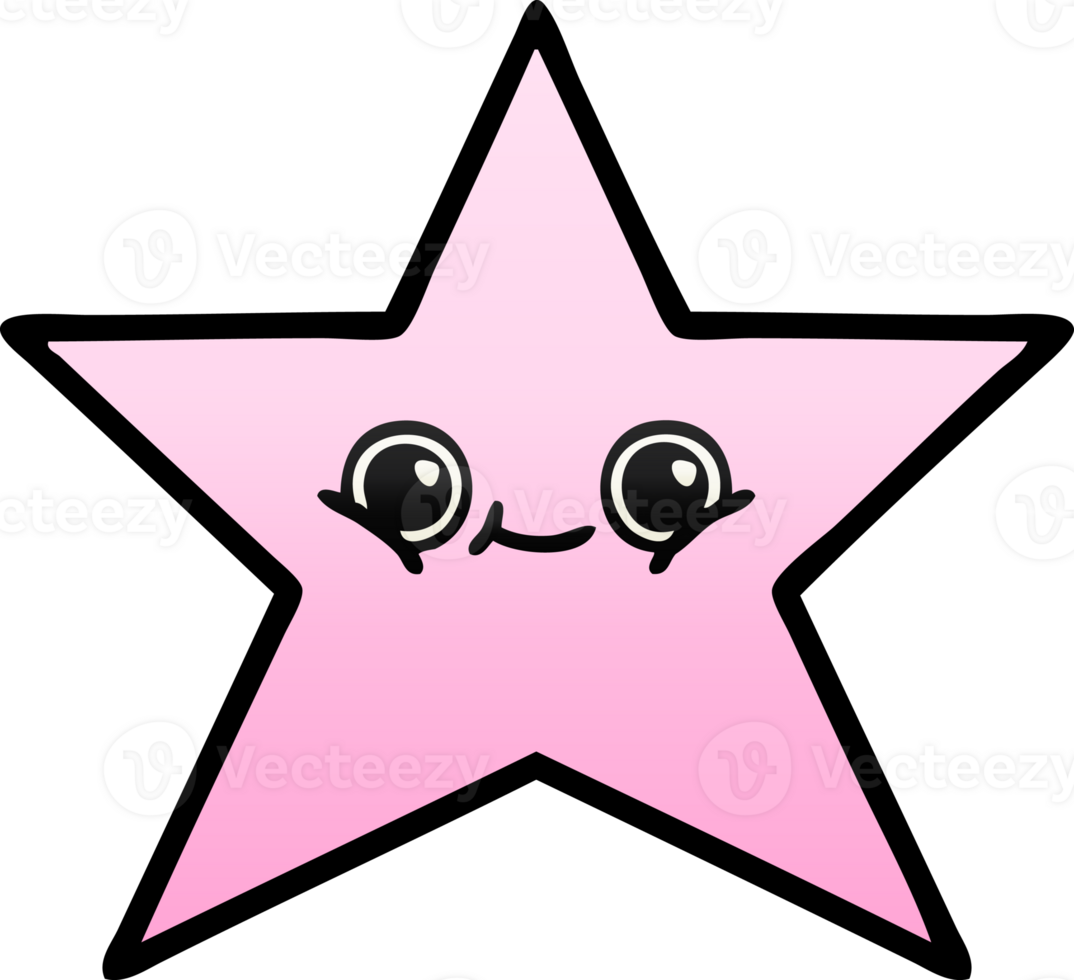 gradient shaded cartoon of a star fish png