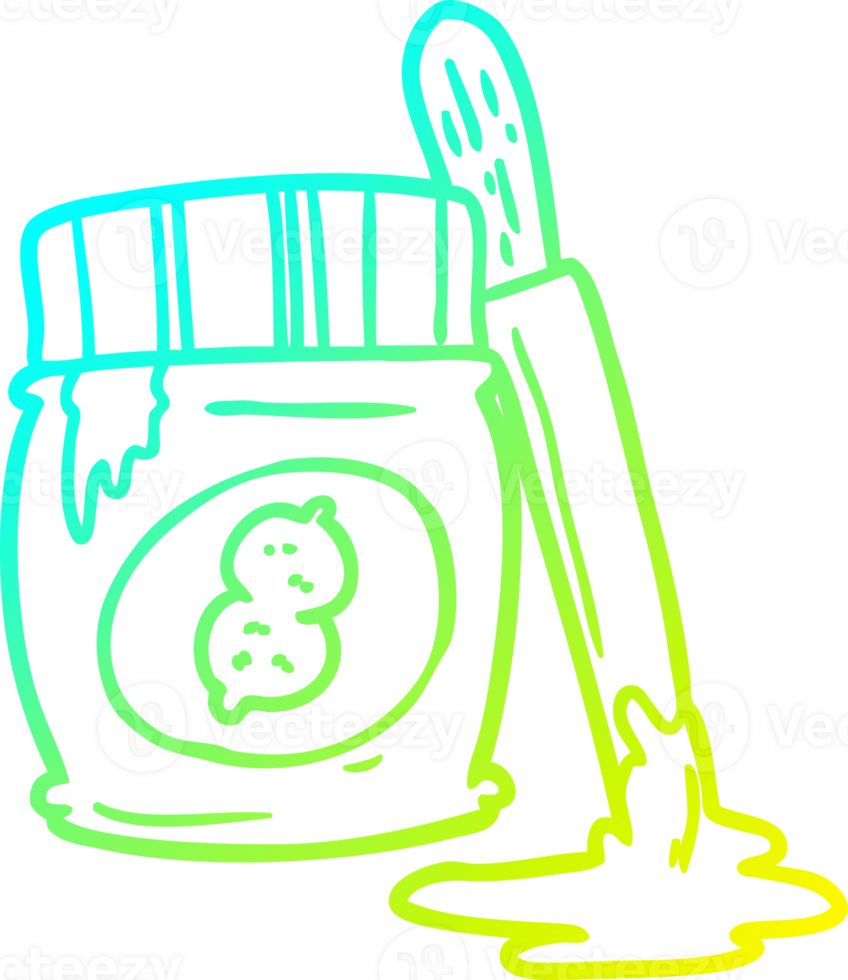 cold gradient line drawing of a jar of peanut butter png